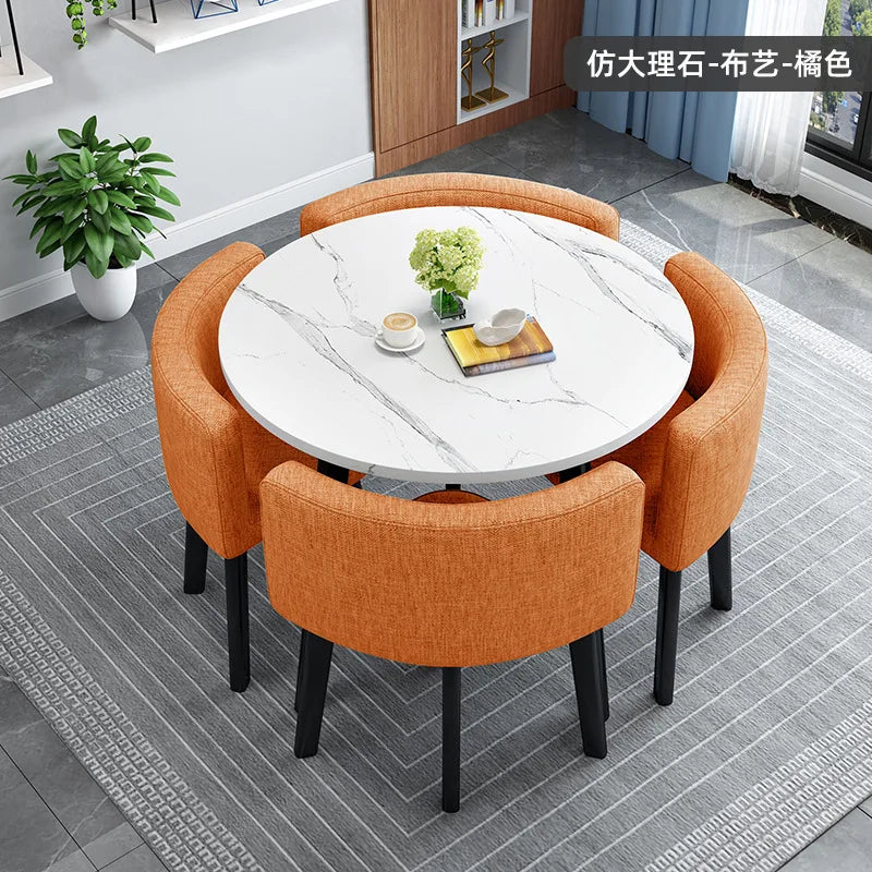 home dining table, Modern simple dining table, apartment rental room, leisure negotiation, reception table and chair combination