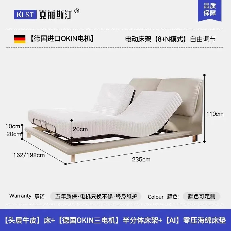 Soft Luxury Modern Double Bed Lift Up Electric Adults Smart Double Bed Queen Mattress Camas De Dormitorio Bedroom Furniture