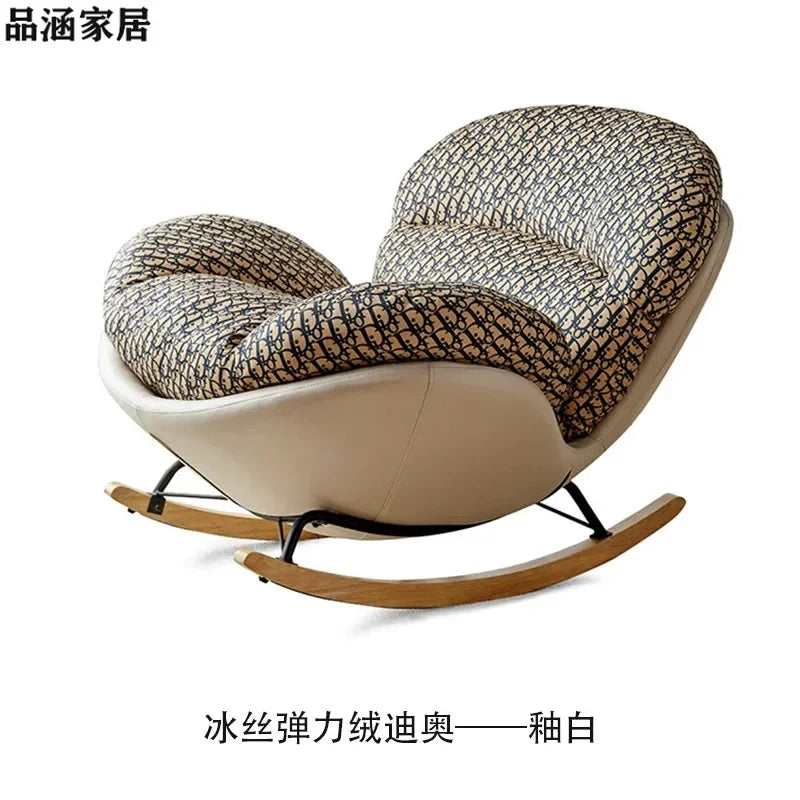 Simple Recliner Wooden Chair Accent Nordic Cheap Bedroom Rocking Living Room Chairs Designer Comfy Fotele Do Salonu Furniture