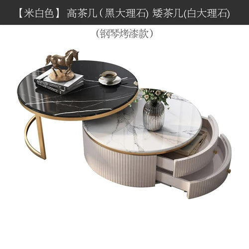 Modern Marble Coffee Tables For Simple Small Apartment Living Room Furniture Sofa Side Household Storage Cabinet End Table Set
