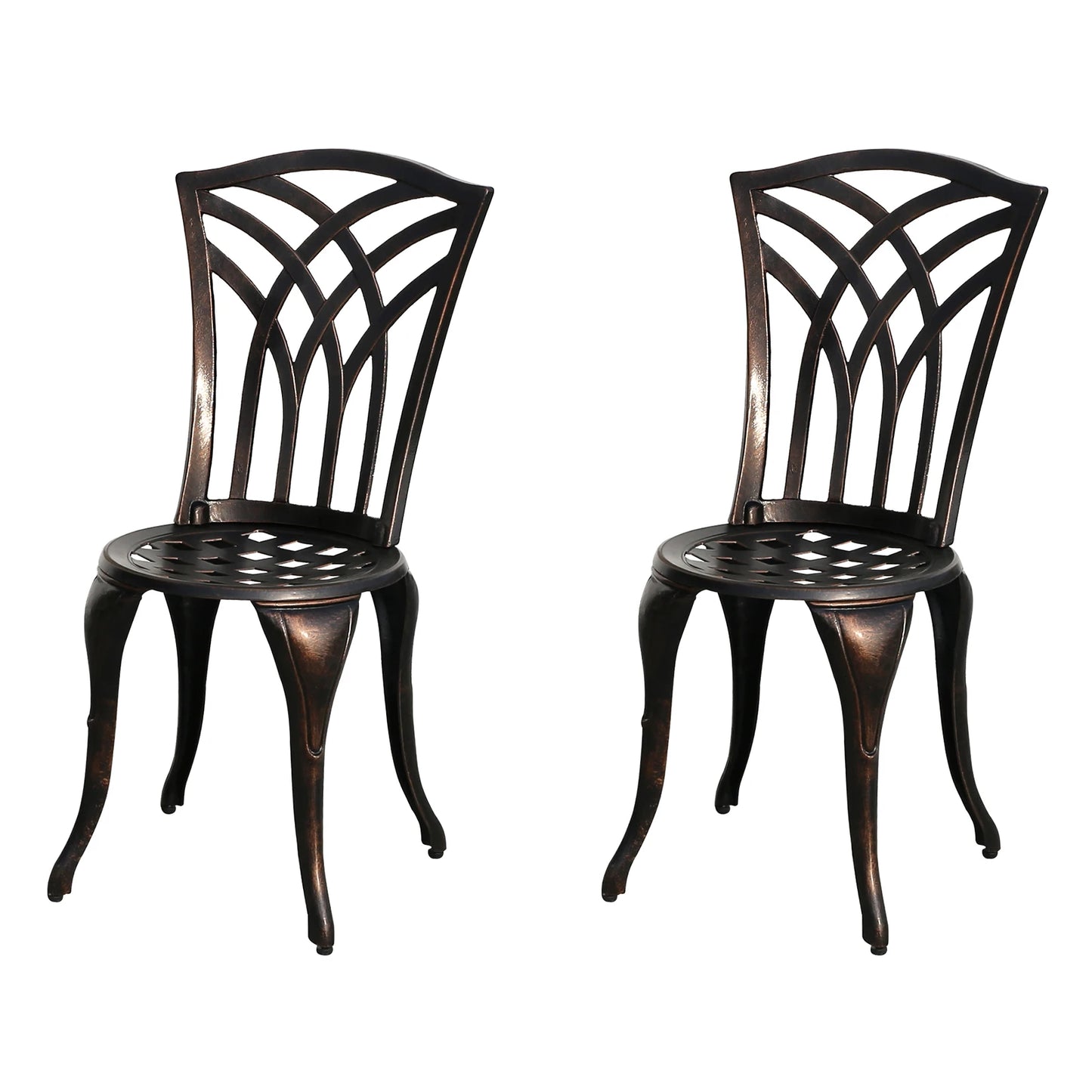 2-Piece Set Cast Aluminum Chairs Outdoor Chair Set Garden Chair Weather-Resistant Patio Metal Chair Bistro Chair