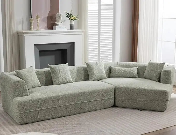 128 Cloud Sectional Couch, Upholstered Couches for Living Room Bedroom, Modern Boneless Modular Sofa with Deep Seat