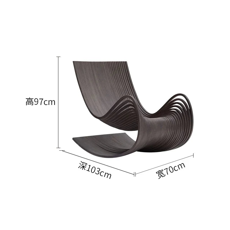Rocking chair single solid wood recliner balcony leisure home living room bedroom lazy sofa chair