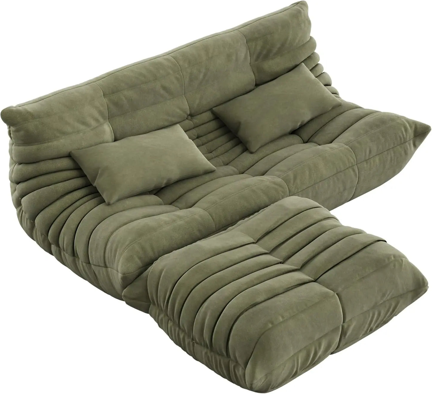 69 Inch Teddy Sofa,Loveseat Bean Bag Couch with Deep Seat,Upholstered Couches for Living Room,Bedroom,Apartment