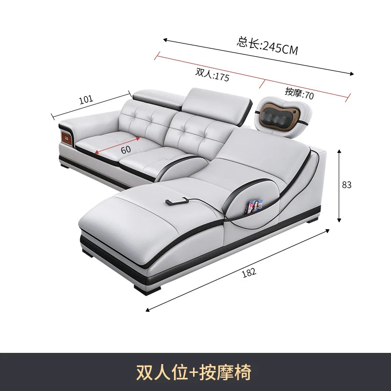 Modern Minimalist Sofa Electric Massage Chiar Floor Multifunctional Corner Sofa Lounges Relaxing Living Room Couch Furniture