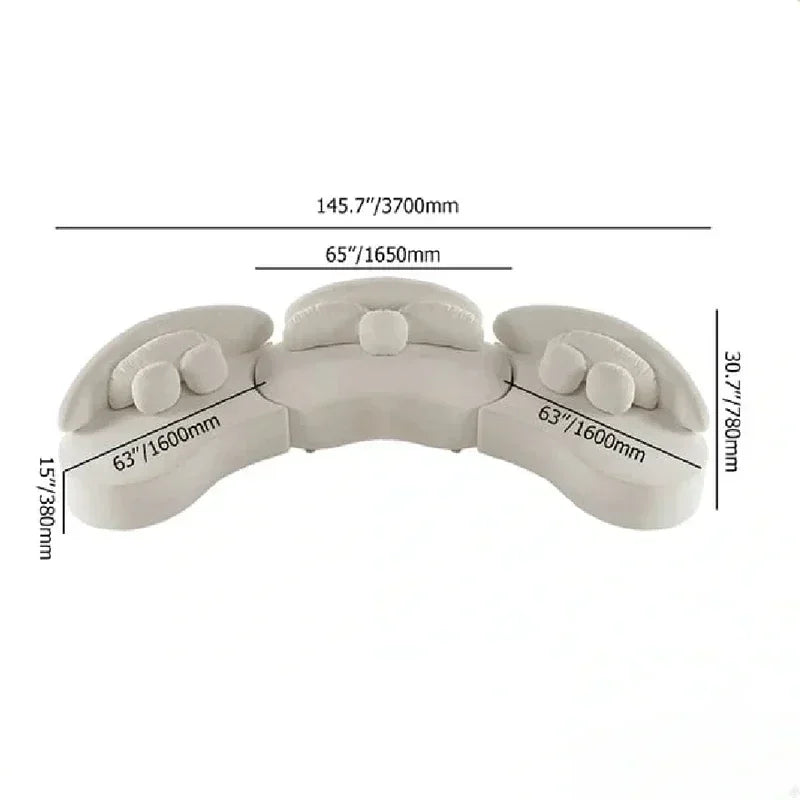 2003 Nordic light luxury curved sofa designer living room fabric sofa creative combination