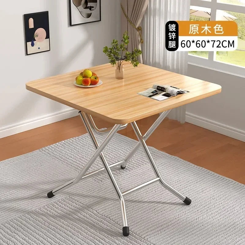 Furniture Folding Dining Table Home Rental House Simple Small Apartment Dining Round Foldable Outdoor Stall Small Square Table