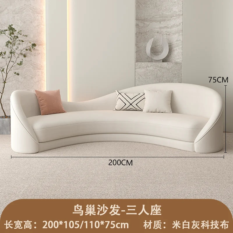 Curved White Living Room Sofas Recliner Cloud Cream Modern Living Room Sofas Create European Lazy Divano Postmodern Furniture