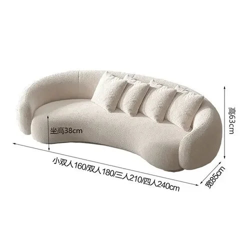 Nordic fabric sofa living room modern simple small apartment light luxury arc creative technology cloth