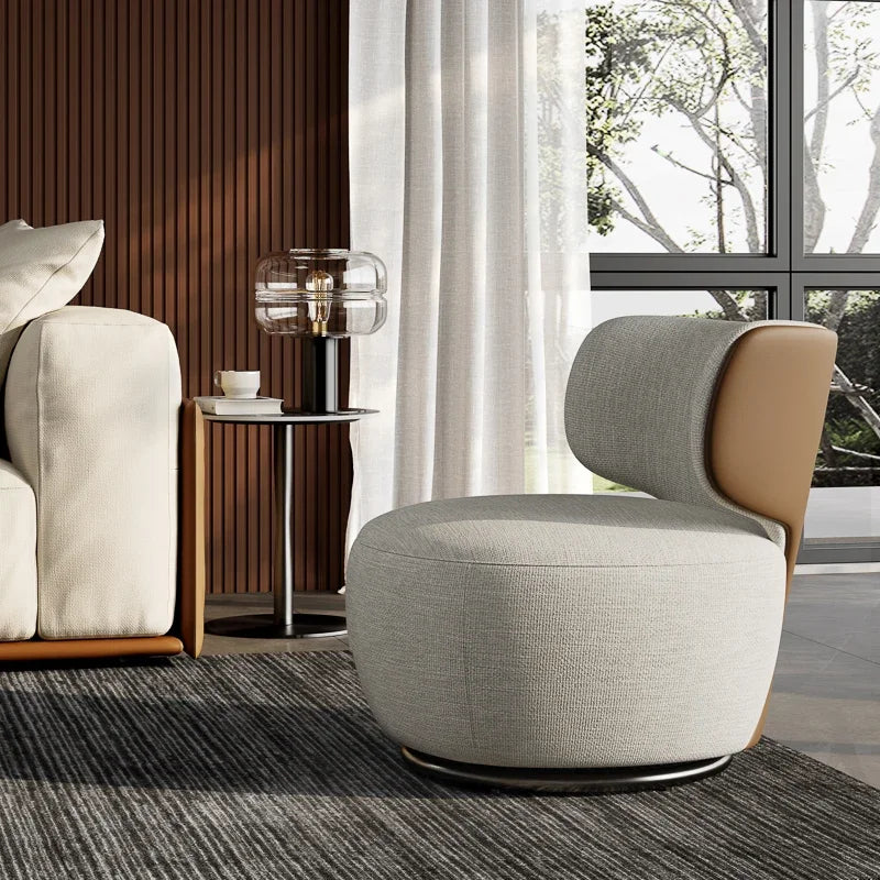 Rotating small sofa chair light luxury living room balcony simple Italian leisure chair group to discuss home use