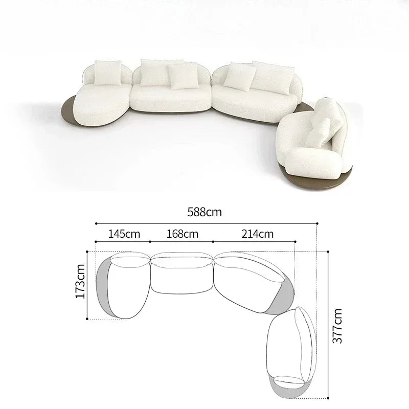 Living Room Coffee Table Designer Creative Three-person Log Style Furniture Modern Simple Modern Morocco Fabric Sectional Sofas