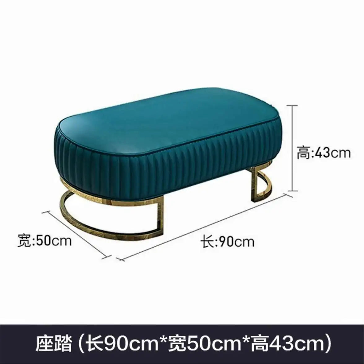Canapé en cuir nordique de luxe léger, italien, moderne, haut de gamme, pour salon, appartement, combinaison créative en cuir pour trois personnes