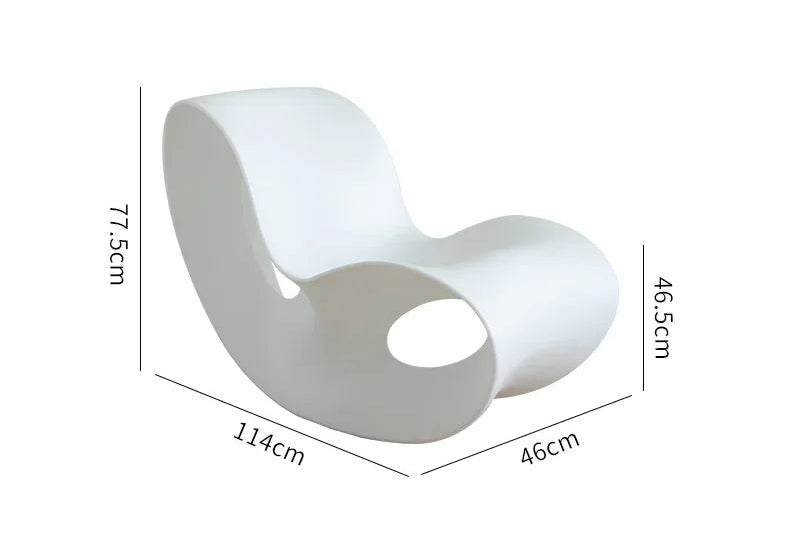 Nordic Chair Living Room Furniture Single Person Sofa Rocking Chairs Plastic Armchair Household Balcony Leisure Lazy Recliner