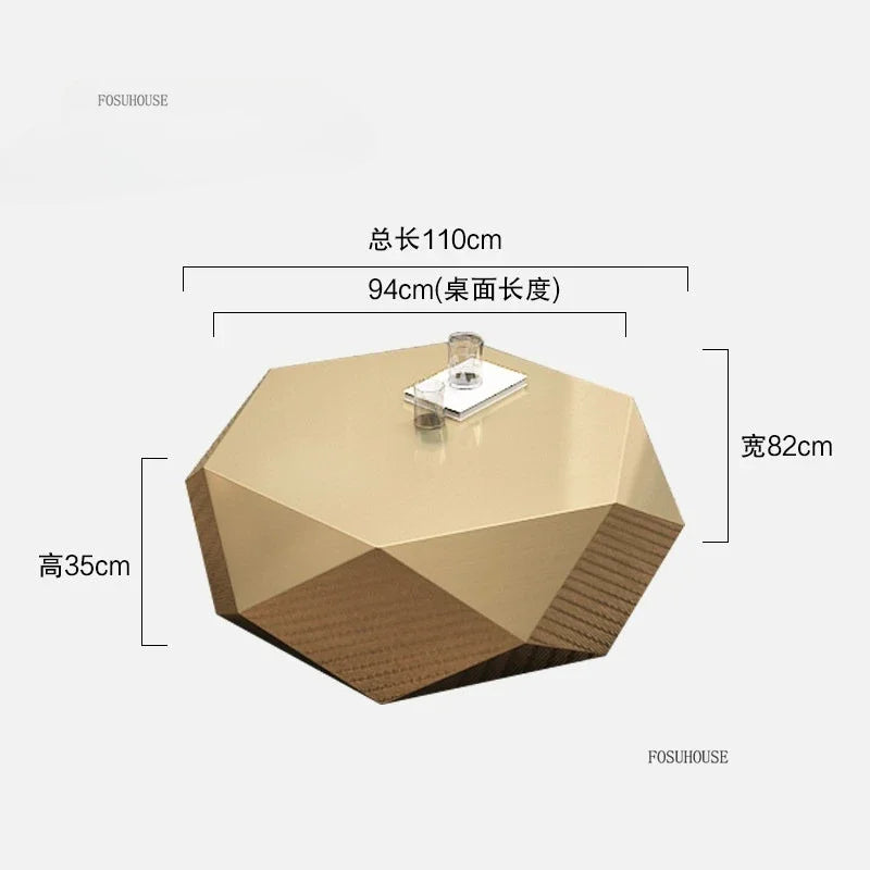 Irregularly Shaped Gold Metal Coffee Tables for Living Room Italian Luxury Side Tables Minimalist High-end Table for Office