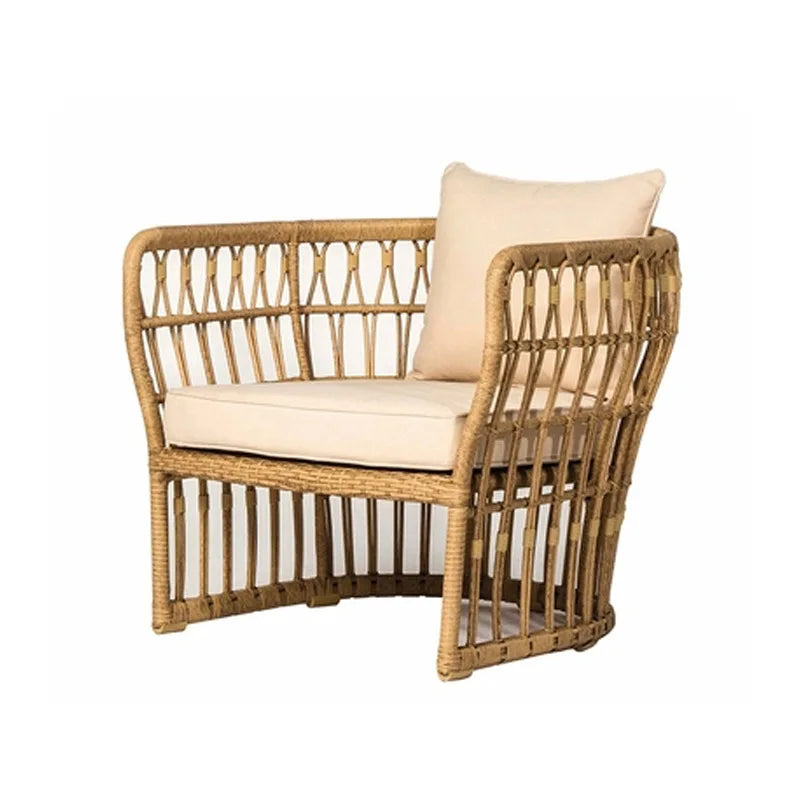 Leisure villa rattan sofa set courtyard garden multi-person furniture combination hotel homestay coffee table rattan sofa