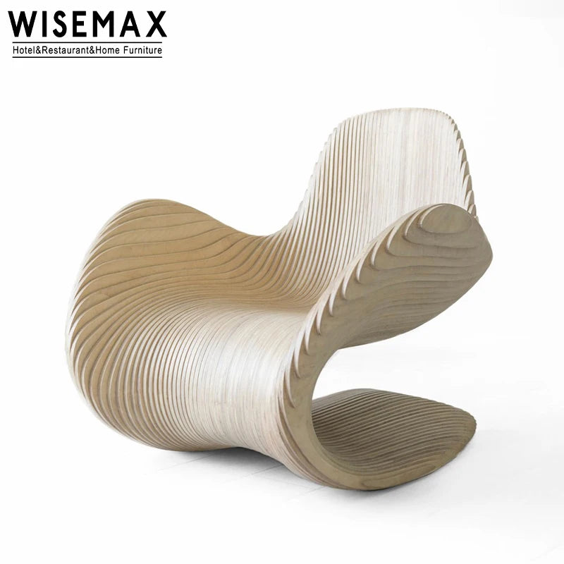 Furniture Modern Living Room Art Furniture Simple Solid Wood Irregular Unique Leisure Single Armchair Family Hotel