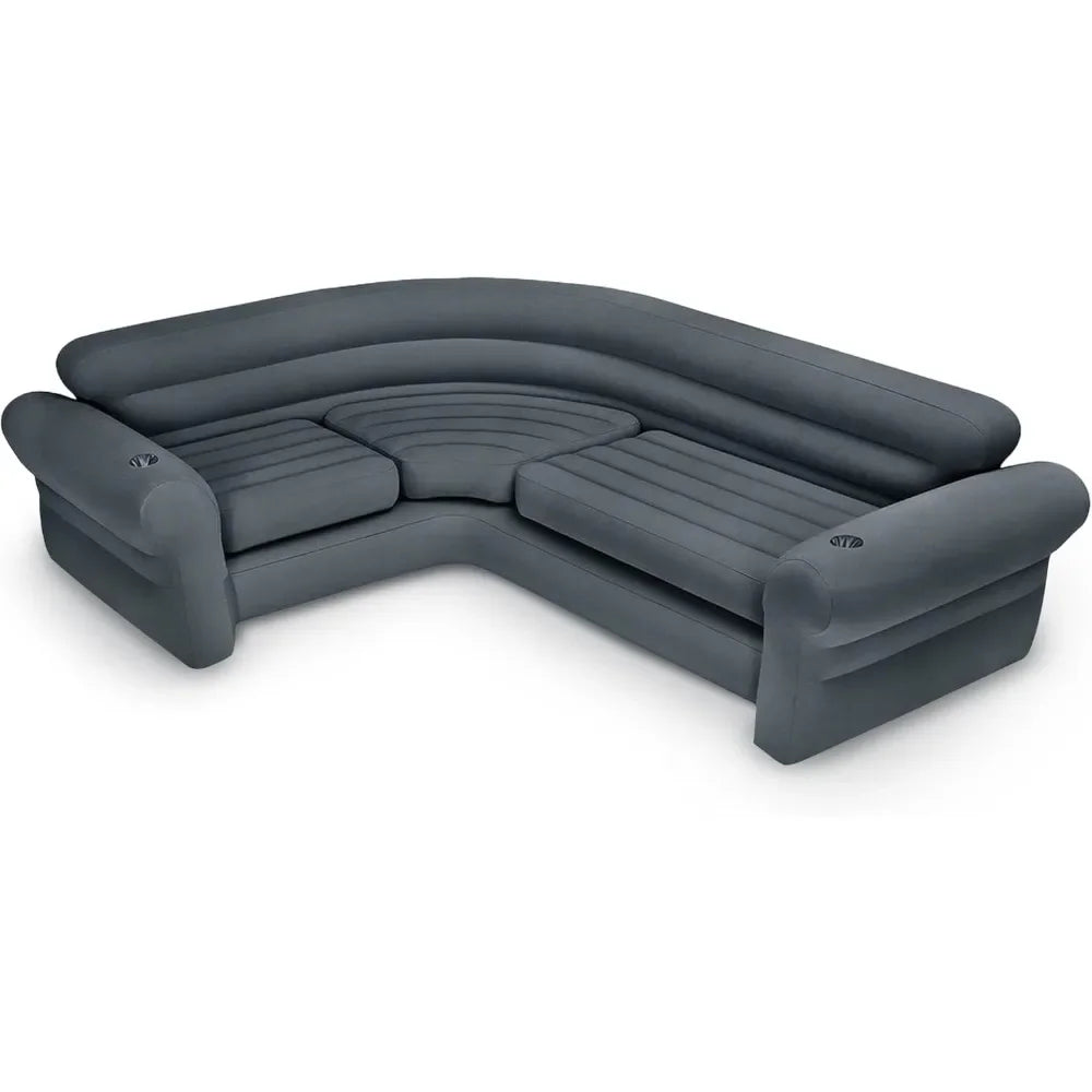 68575EP Inflatable Corner Sofa: L-Shaped – Indoor Use – 2-in-1 Valve – 880lb Weight Capacity – 101” x 80” x 30”
