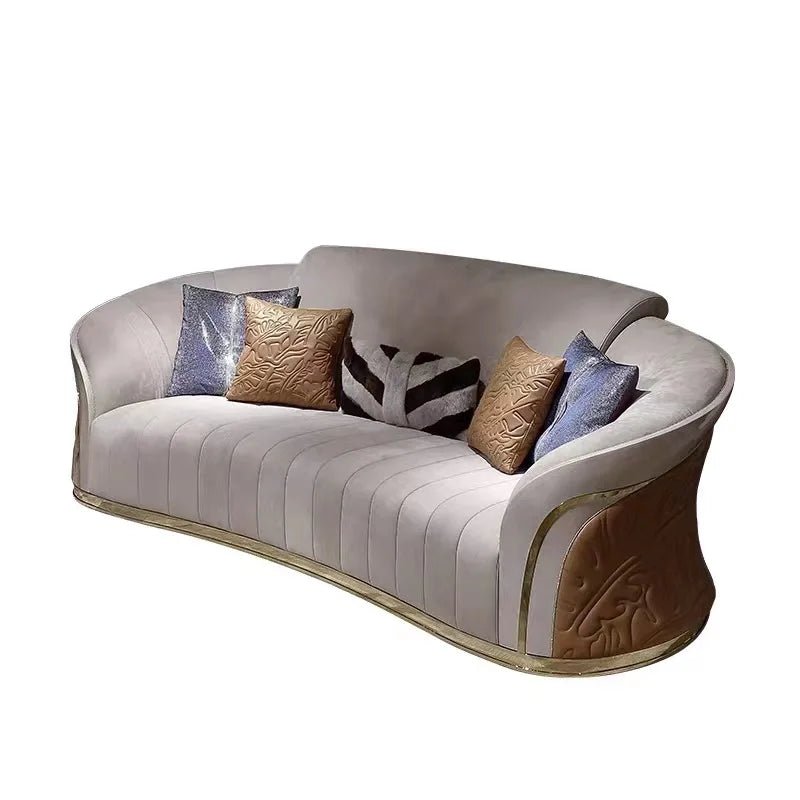 Canapé d'angle en microfibre de bois de luxe moderne, housse amovible, couleur et taille personnalisées pour salon, bureau à domicile, sous-sol
