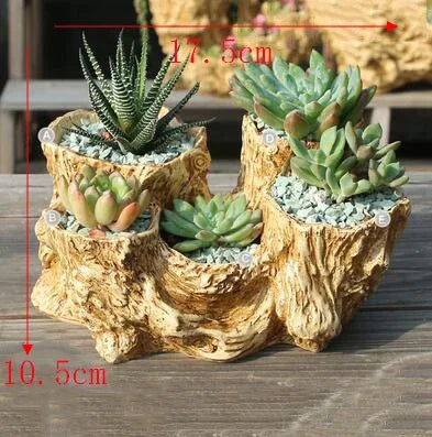 American Broken Root Shape Succulent Resin Flower Pot Outdoor Balcony Furnishing Crafts Garden Villa Vase Ornaments Decoration