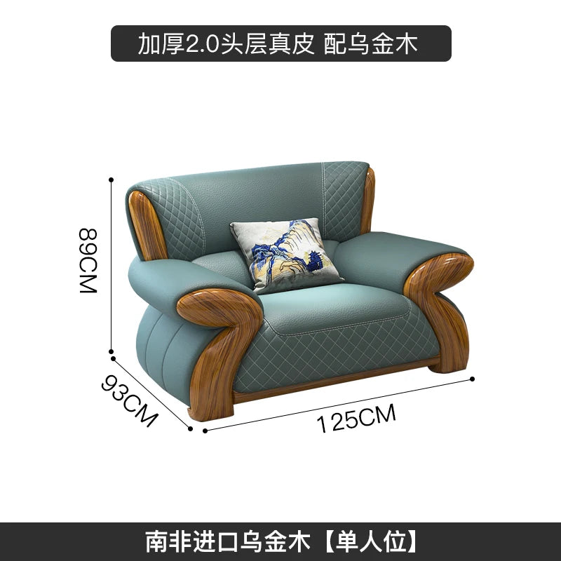 Leather sofa, new Chinese style medieval style, furniture