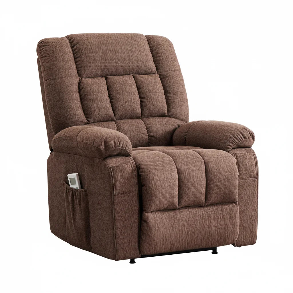 Power Lift Recliner Chair with Massage and Heat Ergonomic Electric Recliner with Remote and Side Pockets for Living Room