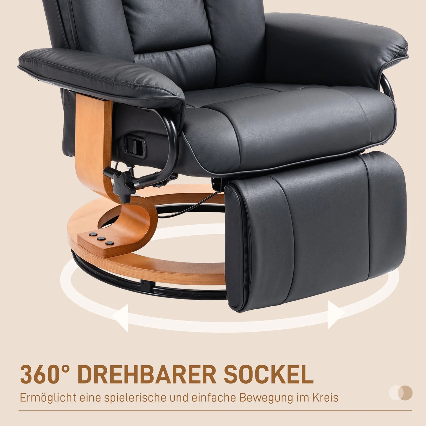 Relaxing armchair swivel TV armchair with reclining function and footrest load capacity up to 150 kg TV armchair made