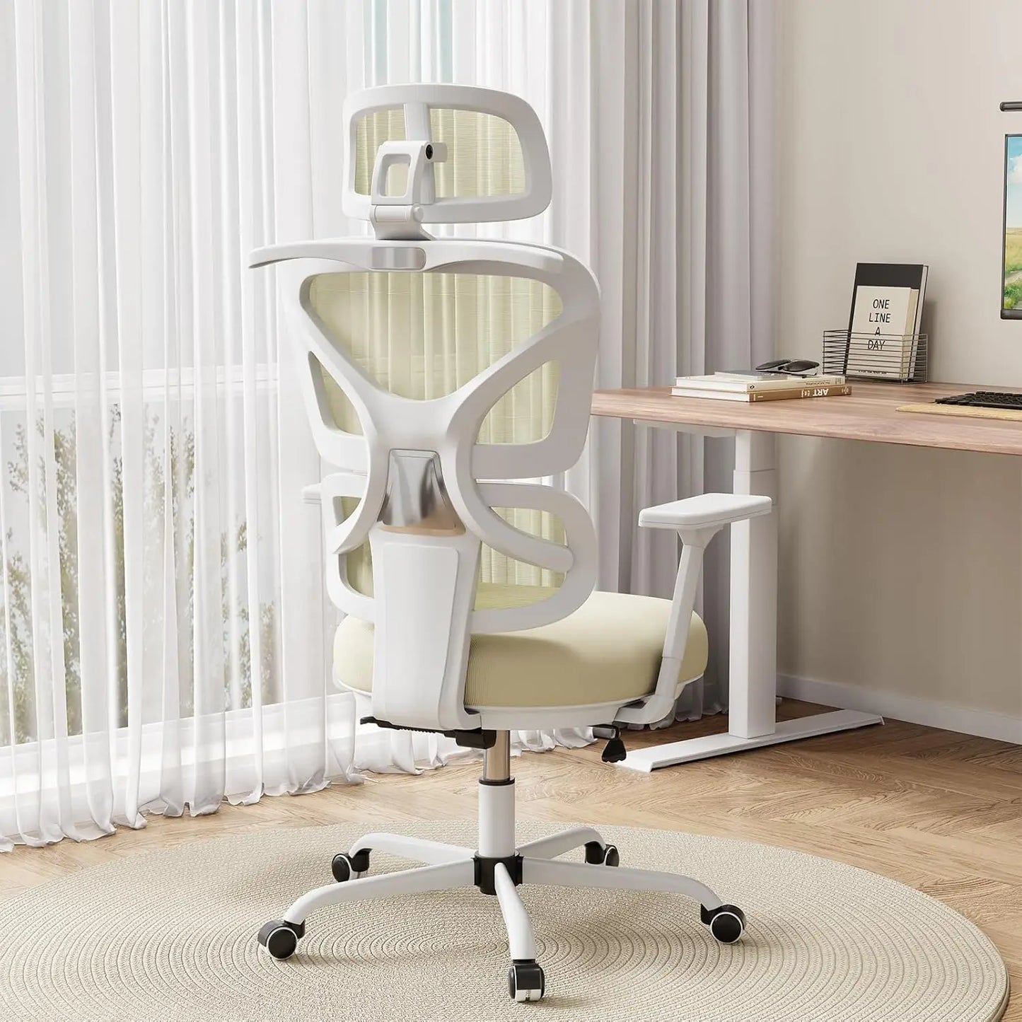 Ergonomic Office Chair Mesh Desk Chair with Lumbar Support and Headrest, High Back Computer Chair with Armrest and, Customized