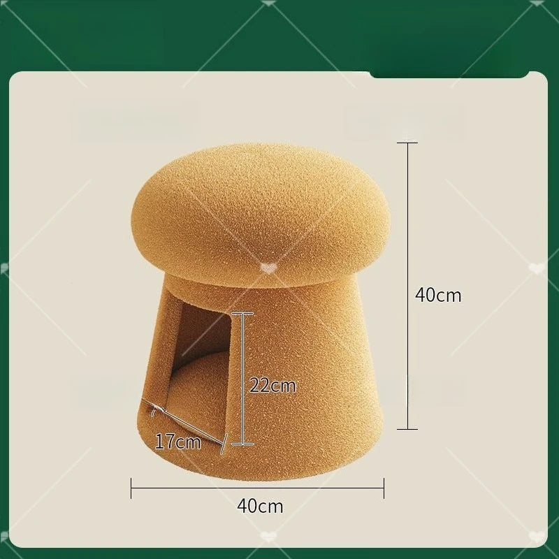 Creative Cat Nest Shoe Changing Stool Household Cream Style Mushroom Low Stool Entrance Entrance Storage Stool Multi-functional