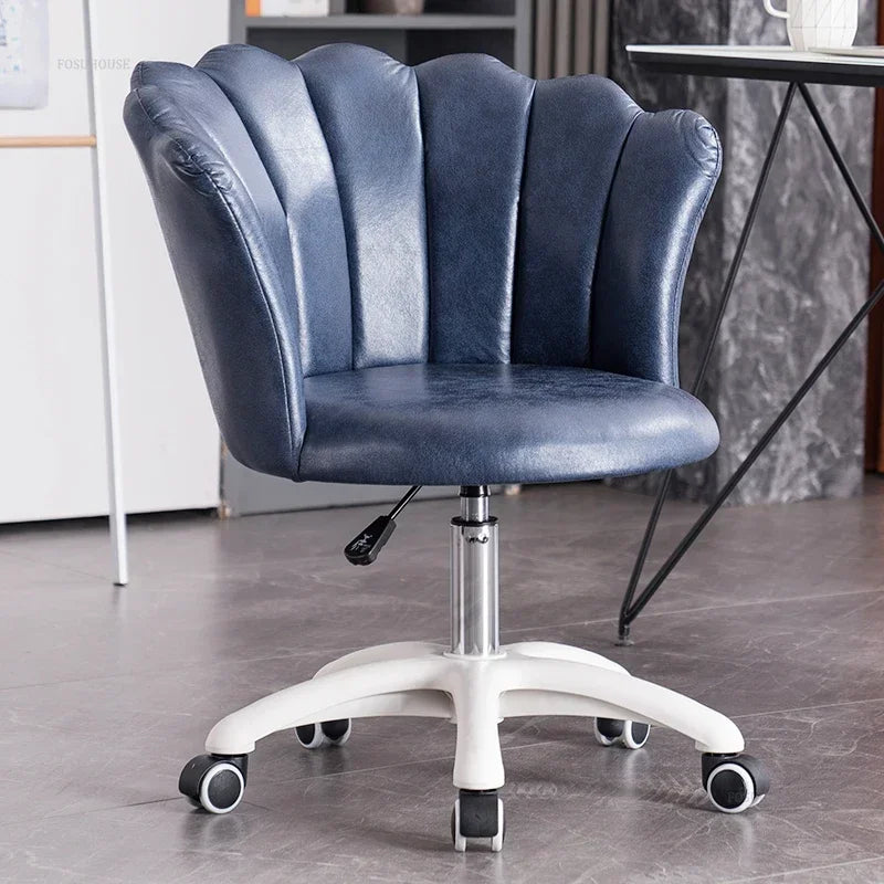 Rotatable Velvet Office Chair for Company Modern Soft Backrest Chair with Wheels Simple Creative Office Chairs for E-sports Room