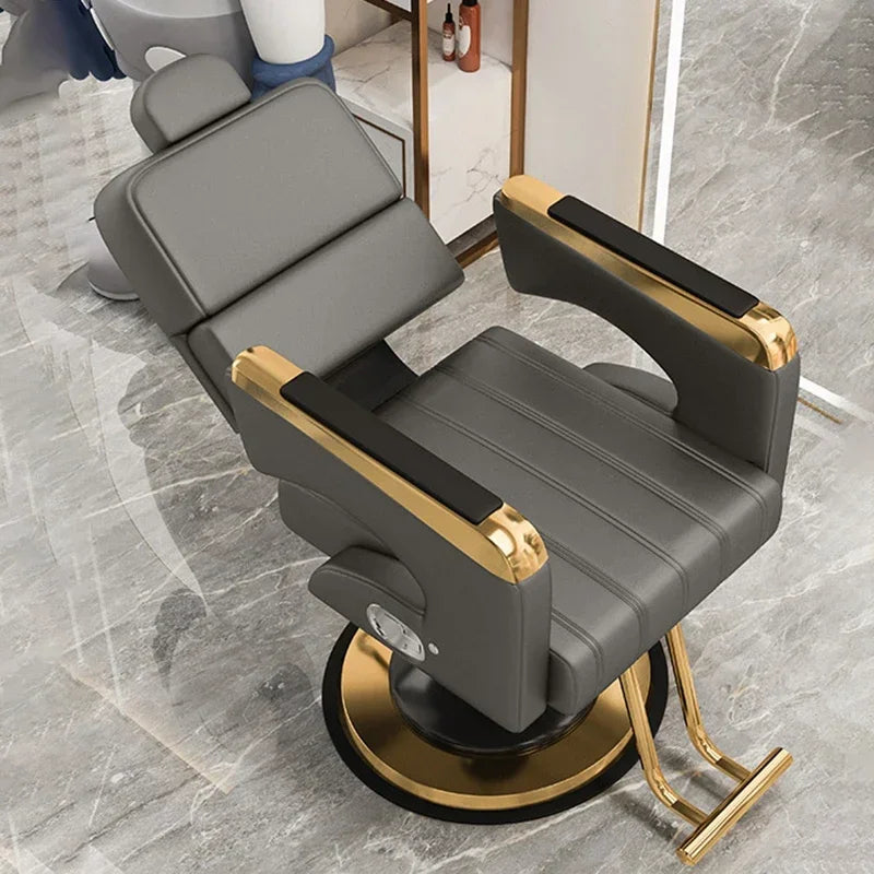 2025 Luxury Personalized Chair Barber Classic Hydraulic Reclining Release Salon Chair Leg Rest Professional Barberia Furniture
