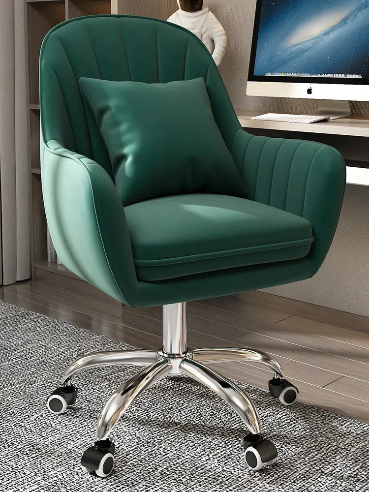 Cute Desk Chair For Girls Pink Ergonomic Computer Swivel Chair Adjustable Height Plush Padded Study Chair Bedroom Dorm Office