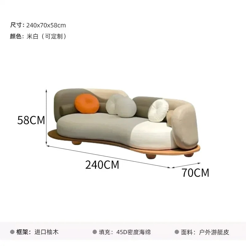 Outdoor sofa courtyard garden open-air balcony sofa leisure creative cloud deck chair combination homestay teak furniture