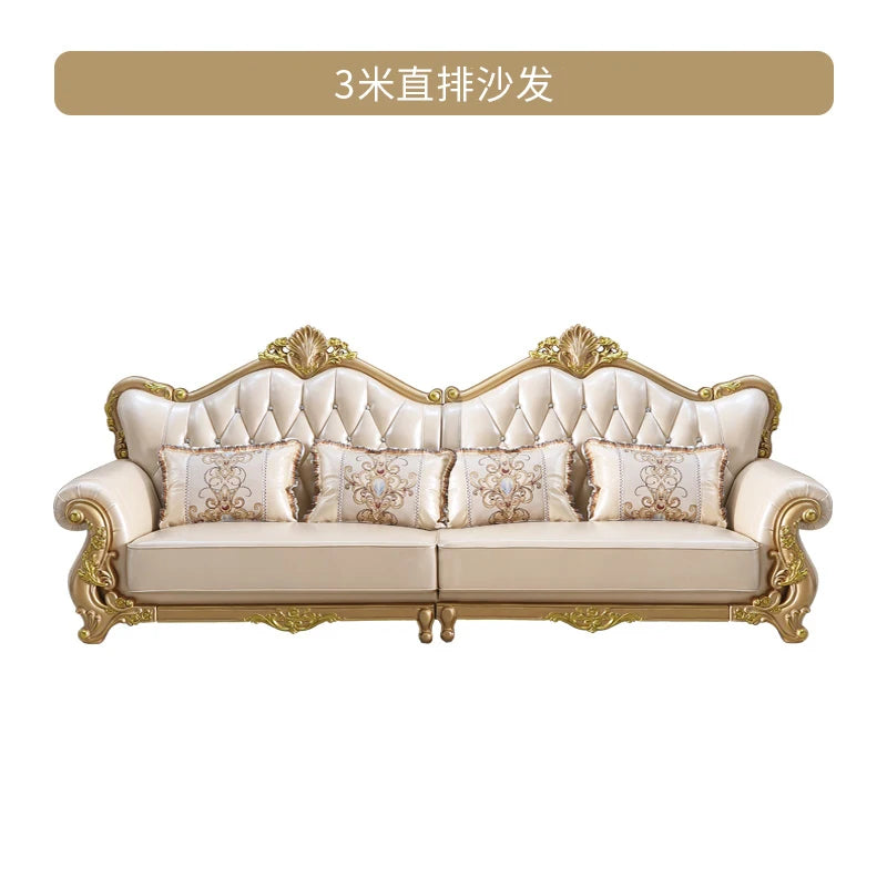 Furniture for small-sized apartments Style, Solid Wood Carved Floral Design, Spacious Deep Seating for Living Room
