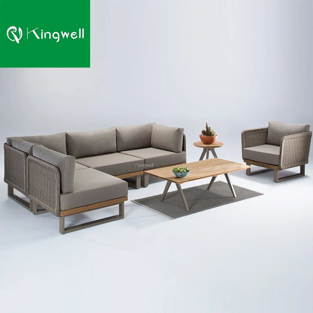 Garden Furniture Rattan Sofa Teak Sofa Outdoor Furniture for All Weather