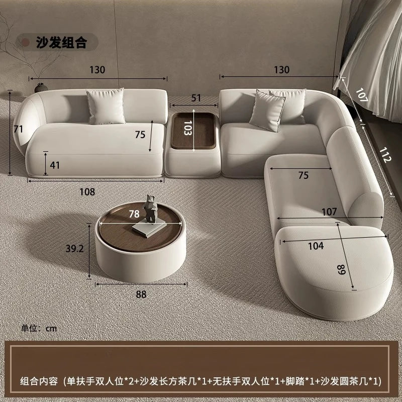 Curved Sofa Special Shaped Designer Beauty Salon Couch Lounge Area Sofa Coffee Table Set Furniture Velvet Living Room Sofas