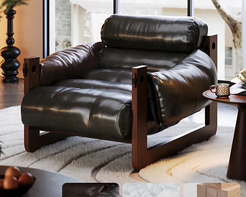 Leisure chair Lazy sofa, home living room Bedroom Hotel B & B balcony Single sofa Vintage Internet celebrity recliner