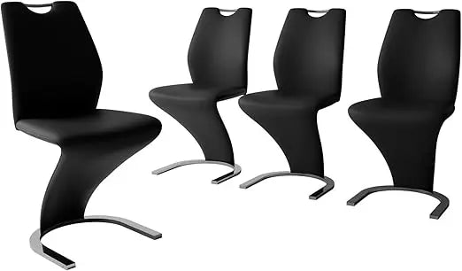 Modern Kitchen Dining Room Chairs Armless Upholstered Side Chairs Sturdy Metal Legs (4-White)