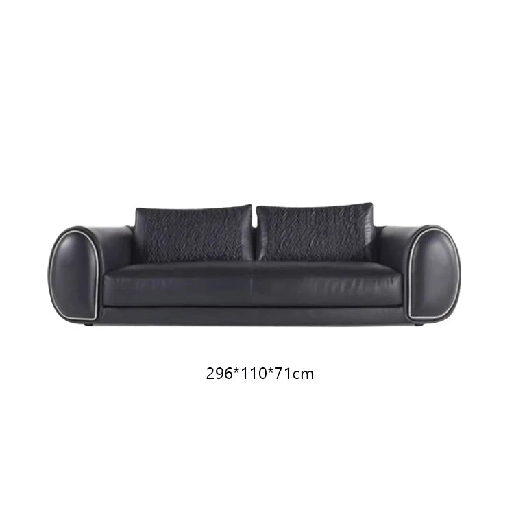 High-Quality Custom Luxury Leather Sofa Set for Living Room with Oak Legs Fabric & Sponge Customization
