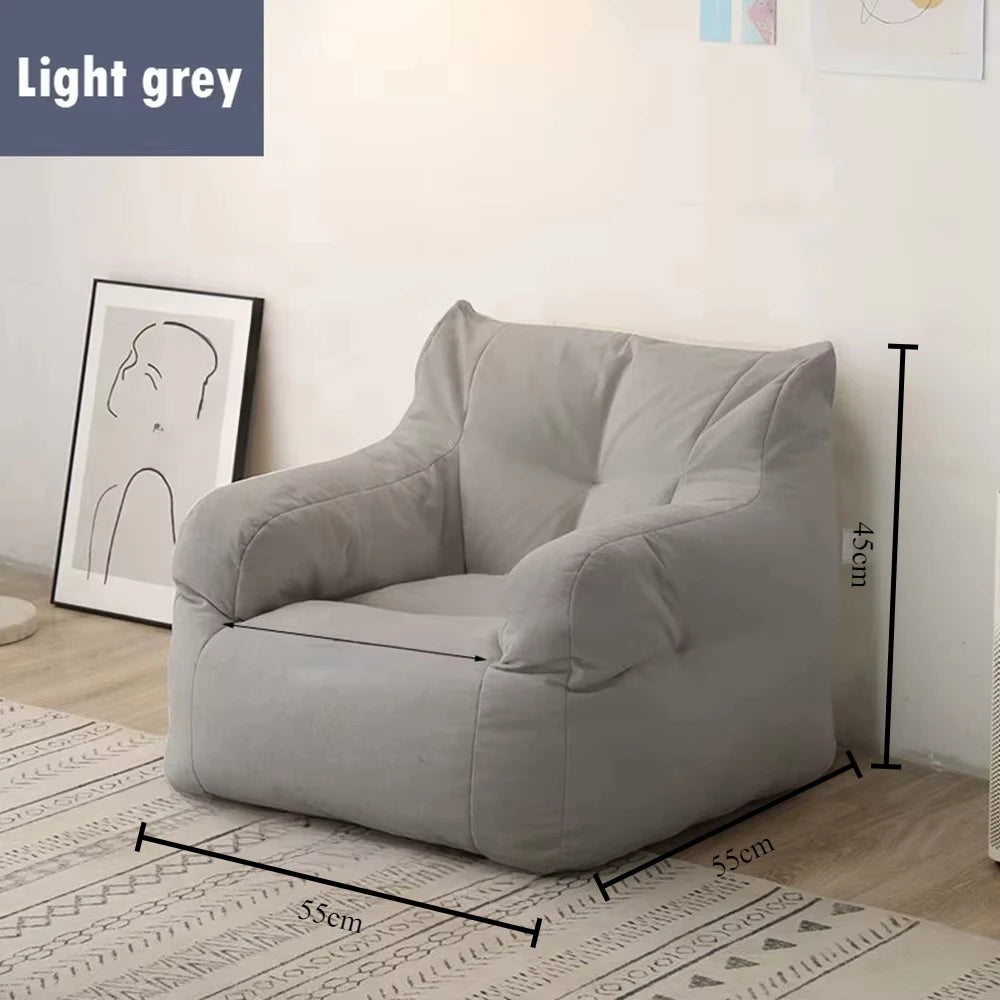 Small Double Bean Bag Sofa Double Seat Reclining Soft Comfortable Sofa Balcony Bedroom Washable Fabric Sofa