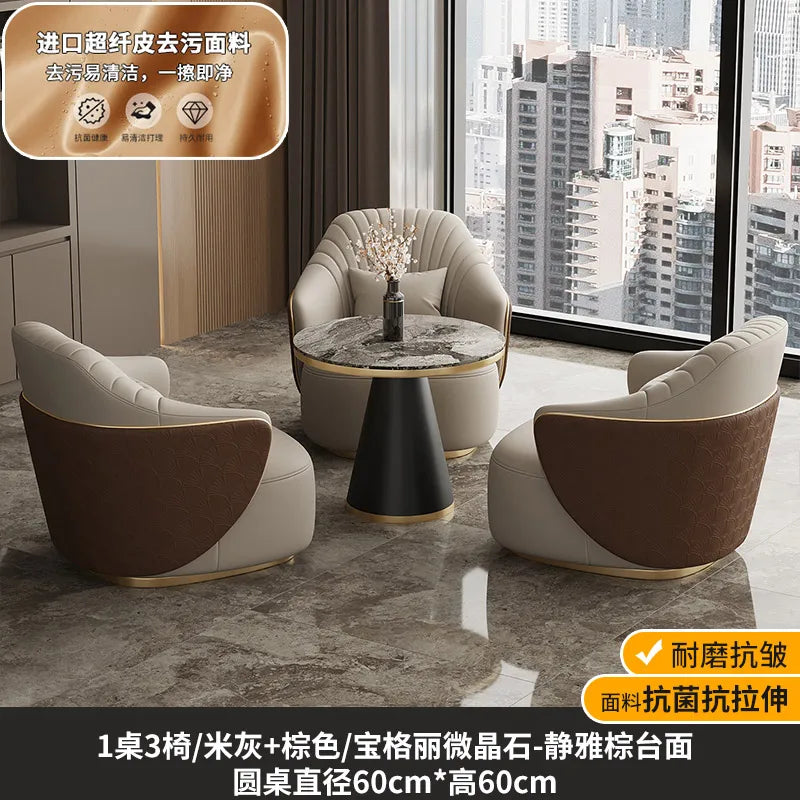 Modern light luxury single sofa chair home balcony negotiation reception table and chair combination designer office area leisur