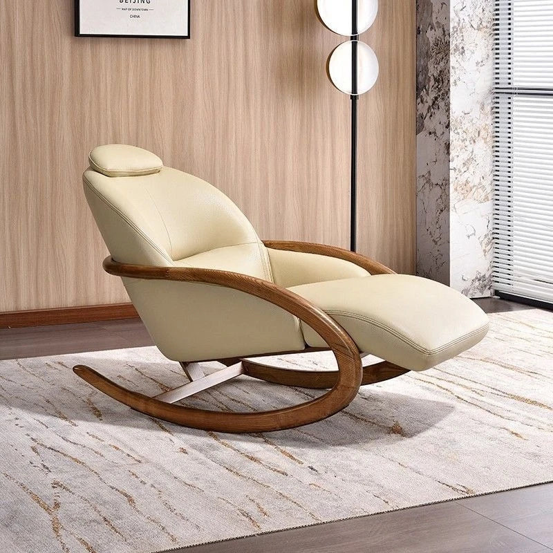 New Chinese-style solid wood leisure rocking chair, living room balcony recliner