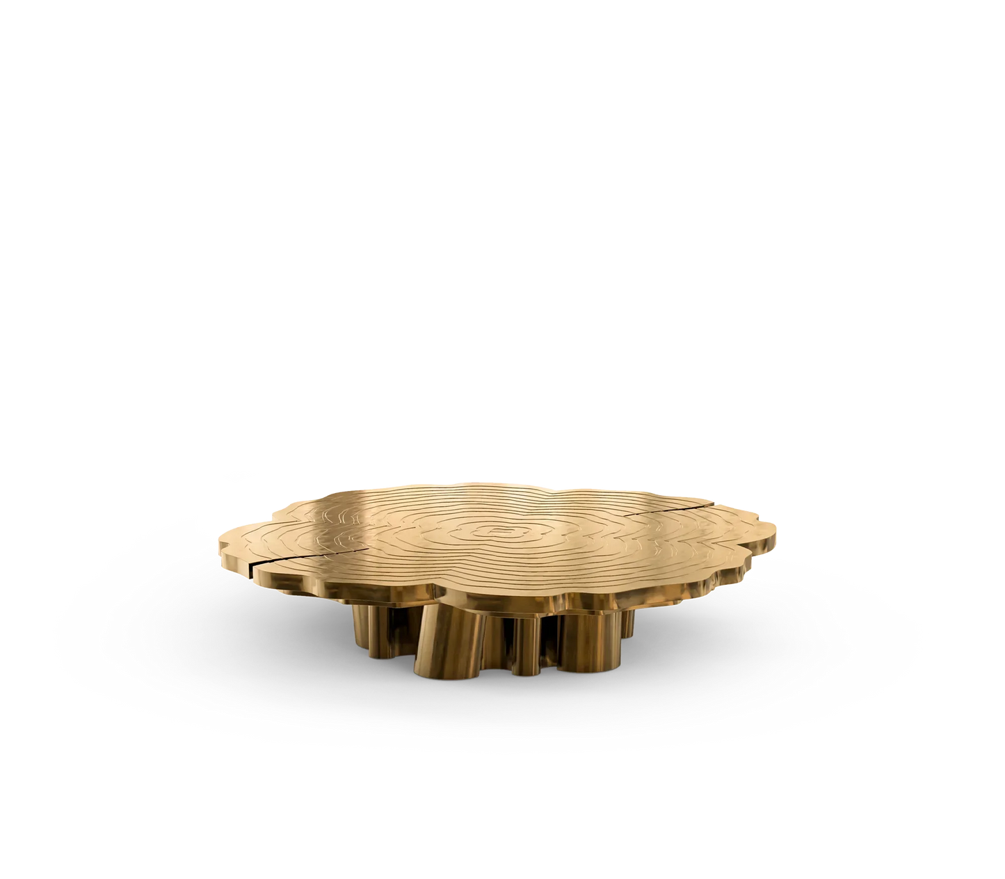 Italian light luxury round coffee table high-end villa living room stainless steel heterosexual etching