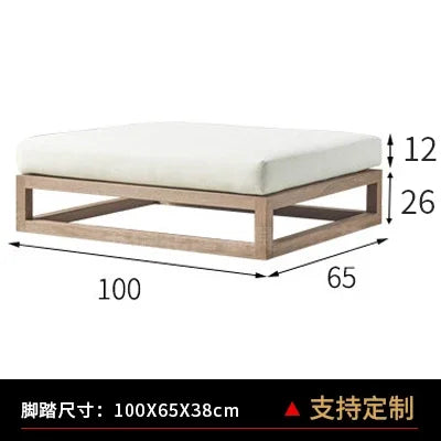 Nordic outdoor double sofa high-end teak villa hotel courtyard garden