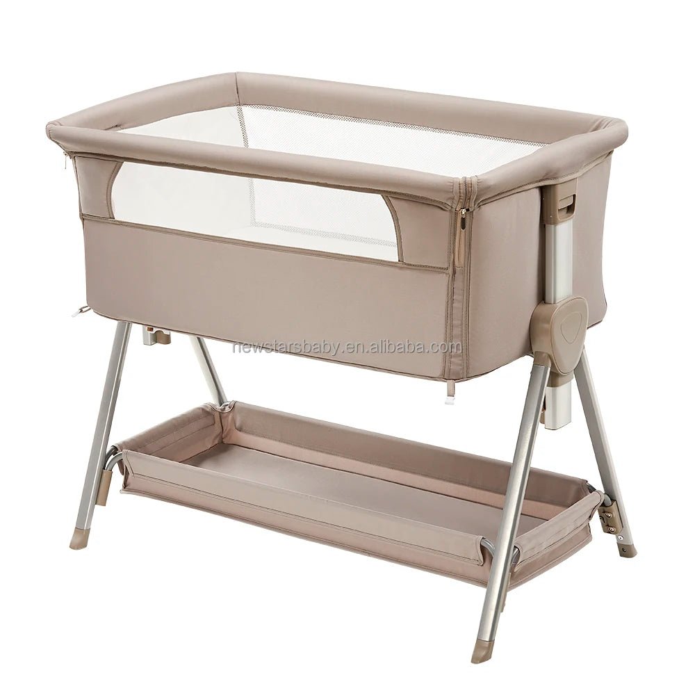 Newborn Portable Baby Crib Playpen Bedside Cot Pastoral Style Solid Woven 100% Polyester All - Season Customizable P - 800 - PatioLix