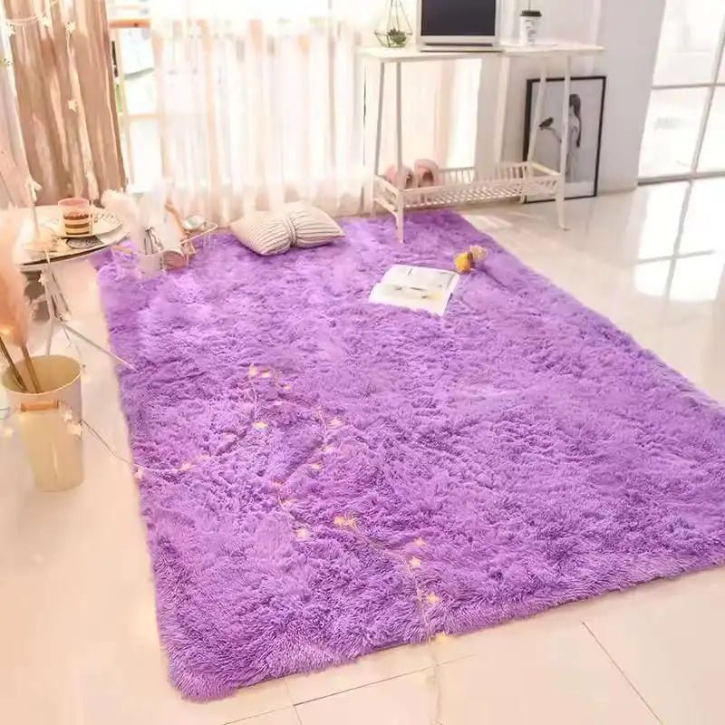 VIKAMA Tie - dyed Fluffy Carpets For Living Room Decor Bedside Rug Warm Plush Floor Mats Children's Room Play Mats Furry Carpet - PatioLix