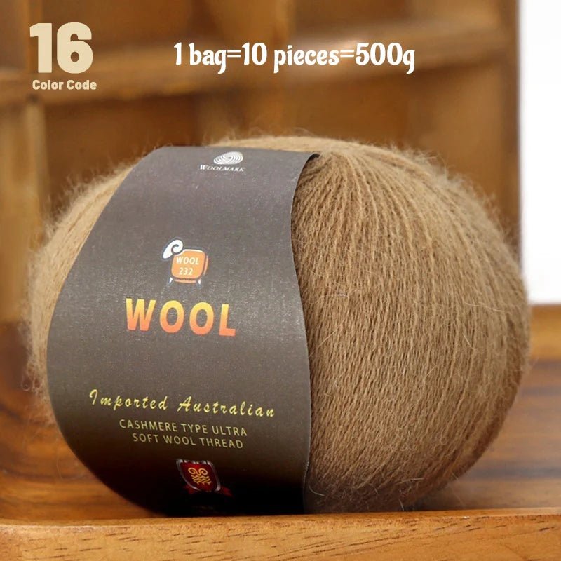 1 Large Bag of 500g Cashmere Fine Wool Yarn for Handmade DIY Knitting, Used to Make Warm Sweaters, Scarves, Hats, Knee Pads, Gloves, Wool Pants, Blankets, and Other Crafts. 1 Bag = 10 Pieces = 500g - PatioLix