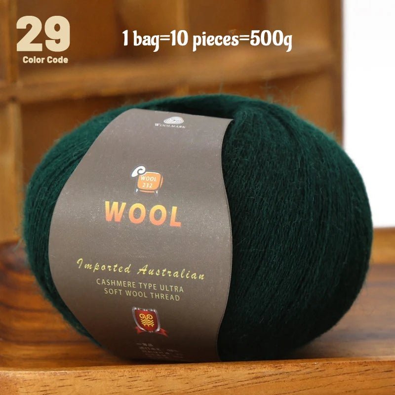 1 Large Bag of 500g Cashmere Fine Wool Yarn for Handmade DIY Knitting, Used to Make Warm Sweaters, Scarves, Hats, Knee Pads, Gloves, Wool Pants, Blankets, and Other Crafts. 1 Bag = 10 Pieces = 500g - PatioLix