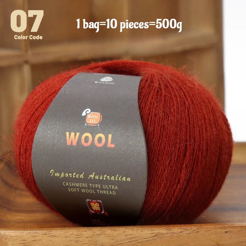 1 Large Bag of 500g Cashmere Fine Wool Yarn for Handmade DIY Knitting, Used to Make Warm Sweaters, Scarves, Hats, Knee Pads, Gloves, Wool Pants, Blankets, and Other Crafts. 1 Bag = 10 Pieces = 500g - PatioLix