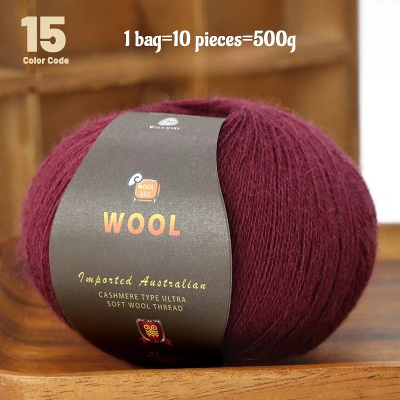 1 Large Bag of 500g Cashmere Fine Wool Yarn for Handmade DIY Knitting, Used to Make Warm Sweaters, Scarves, Hats, Knee Pads, Gloves, Wool Pants, Blankets, and Other Crafts. 1 Bag = 10 Pieces = 500g - PatioLix