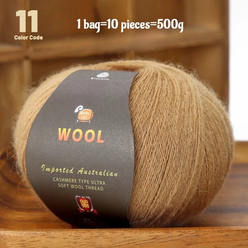 1 Large Bag of 500g Cashmere Fine Wool Yarn for Handmade DIY Knitting, Used to Make Warm Sweaters, Scarves, Hats, Knee Pads, Gloves, Wool Pants, Blankets, and Other Crafts. 1 Bag = 10 Pieces = 500g - PatioLix